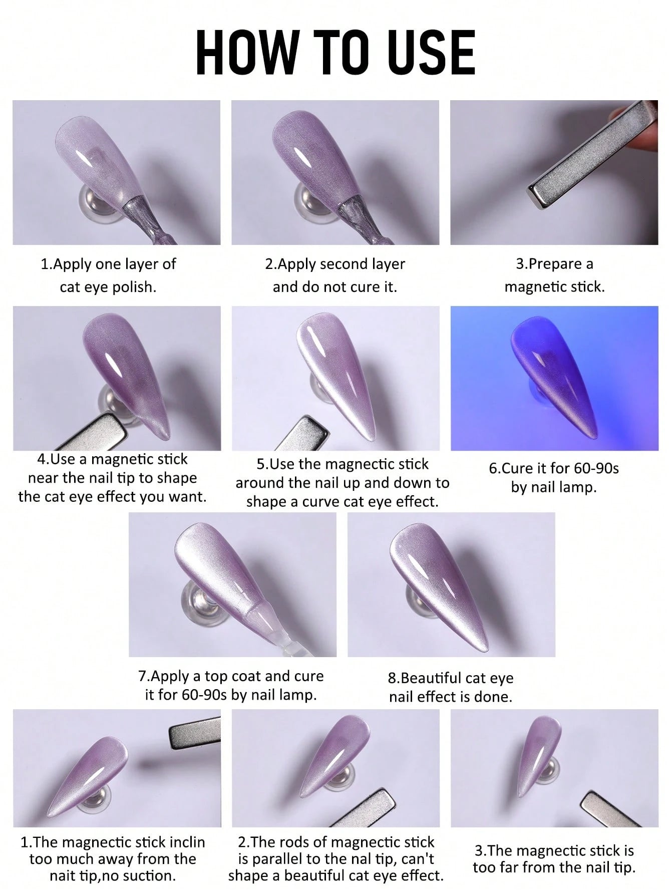 LYTTOA 10ML Summer Glossy Green Grape Purple Magnetic Cat Eye Gel Polish Long Lasting Soak-Off Cat Eye Gel For Finger Toenail Nail Decoration