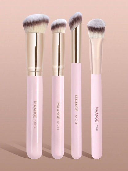 MAANGE 1/2/3/4/8pcs Set Triangular Makeup Brushes, Portable Gradient Makeup Brushes Including Foundation Brush, Blush Brush, Powder Brush, Contour Brush, Highlighter Brush, Travel Makeup Tool Gift For