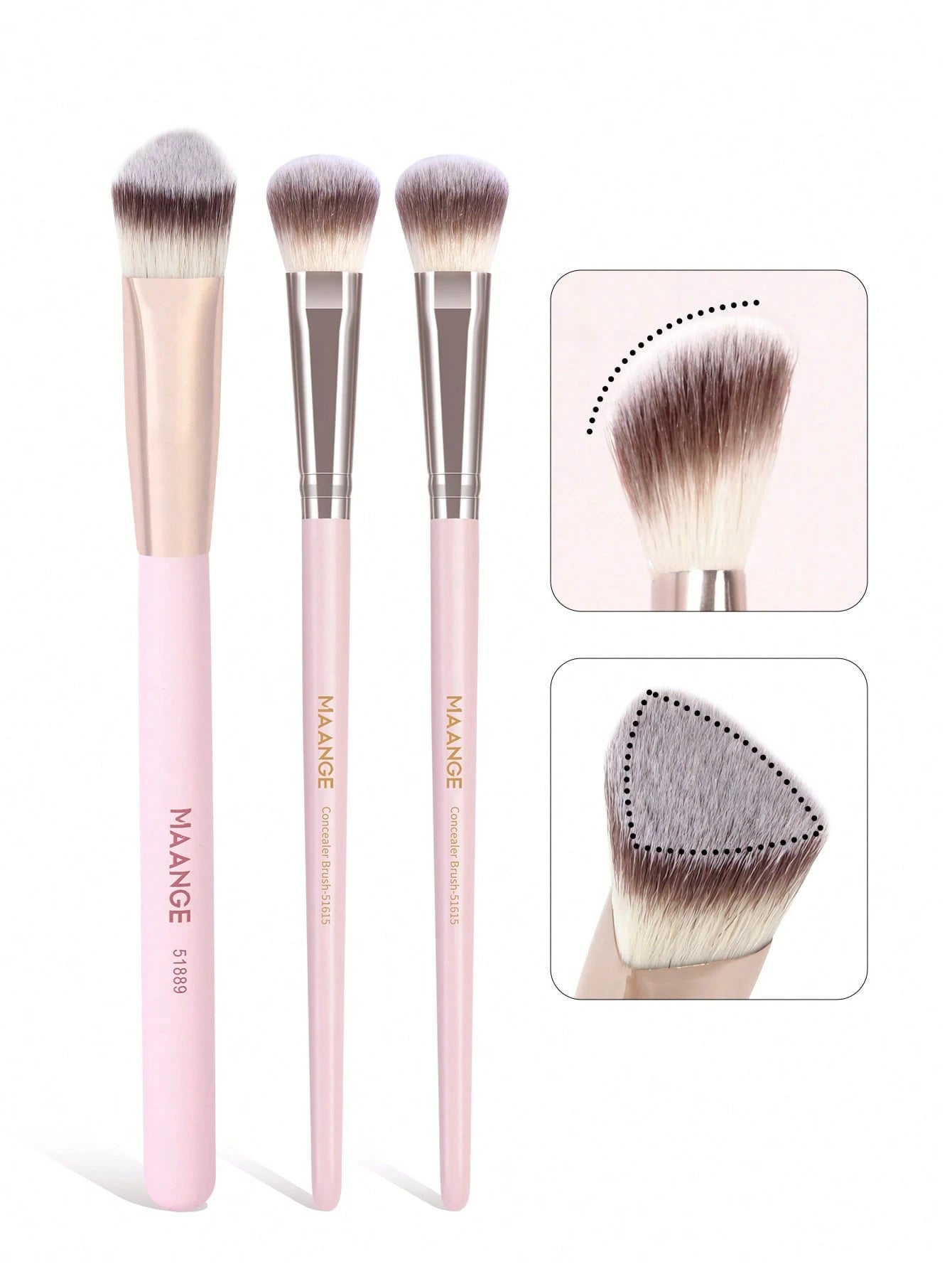 MAANGE 1/2/3/4/8pcs Set Triangular Makeup Brushes, Portable Gradient Makeup Brushes Including Foundation Brush, Blush Brush, Powder Brush, Contour Brush, Highlighter Brush, Travel Makeup Tool Gift For