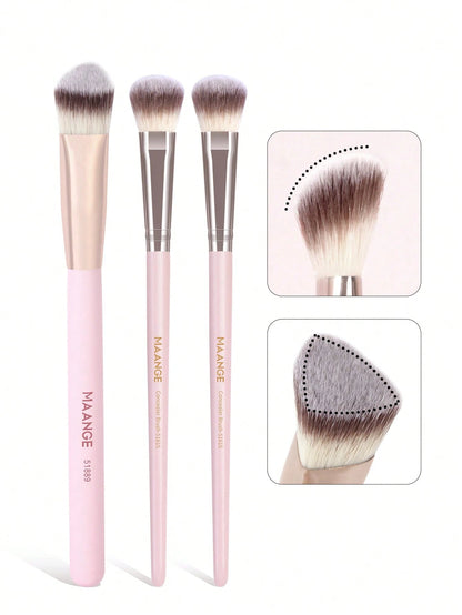 MAANGE 1/2/3/4/8pcs Set Triangular Makeup Brushes, Portable Gradient Makeup Brushes Including Foundation Brush, Blush Brush, Powder Brush, Contour Brush, Highlighter Brush, Travel Makeup Tool Gift For