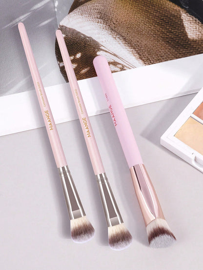 MAANGE 1/2/3/4/8pcs Set Triangular Makeup Brushes, Portable Gradient Makeup Brushes Including Foundation Brush, Blush Brush, Powder Brush, Contour Brush, Highlighter Brush, Travel Makeup Tool Gift For