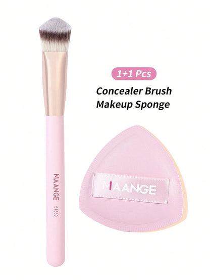 MAANGE 1/2/3/4/8pcs Set Triangular Makeup Brushes, Portable Gradient Makeup Brushes Including Foundation Brush, Blush Brush, Powder Brush, Contour Brush, Highlighter Brush, Travel Makeup Tool Gift For