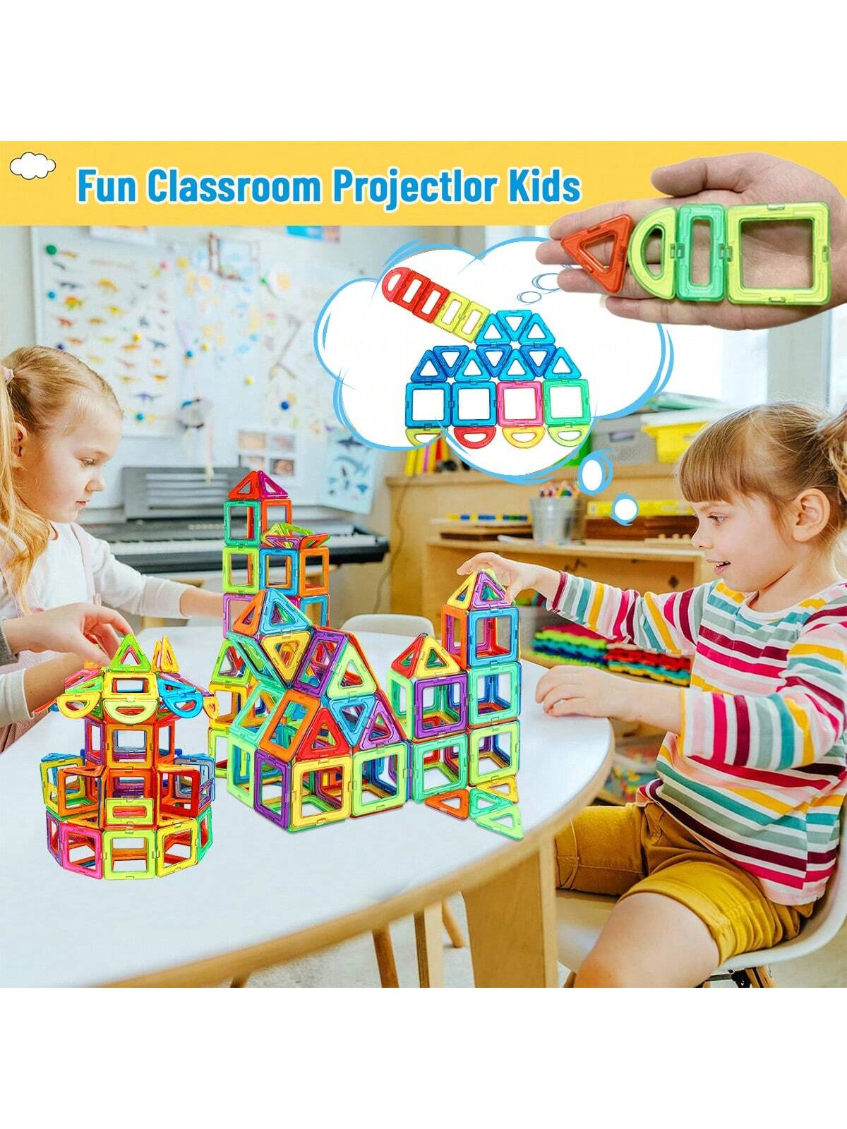 Magnetic Building Blocks Set- Science Kit And Toys For STEM Learning, Building And Creativity- Back To School Birthday Gift (Size: 5.5cm/2.17in And 4.7cm/1.85in)