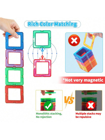 Magnetic Building Blocks Set- Science Kit And Toys For STEM Learning, Building And Creativity- Back To School Birthday Gift (Size: 5.5cm/2.17in And 4.7cm/1.85in)
