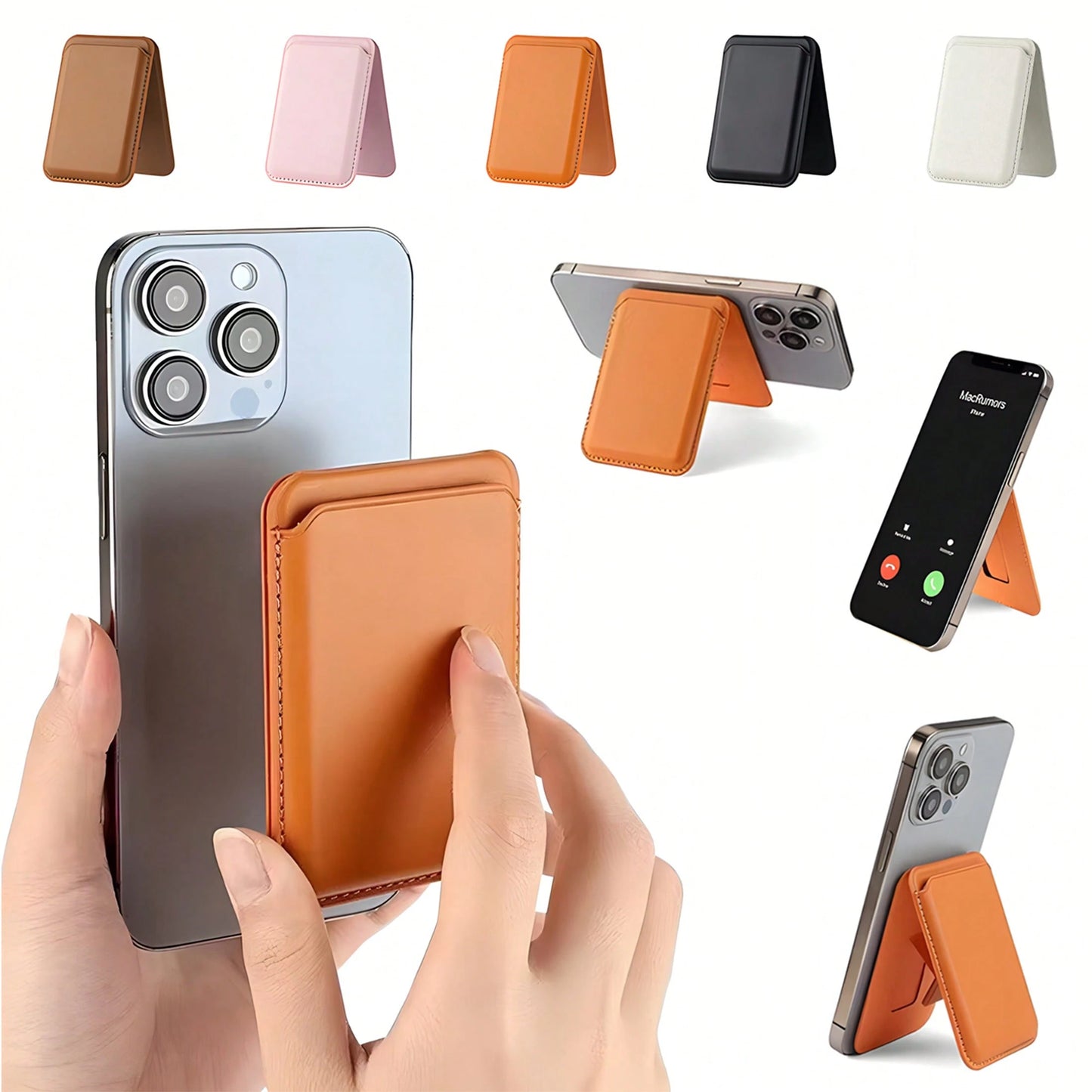 MagSafe 3-In-1 Magnetic Phone Stand With Card Holder| Built-In Kickstand Compatible With IPhone 17,16,15,14,13,12 Pro/Max/Air/Plus Series| Portable, Universal & Sleek Design Compatible With Android