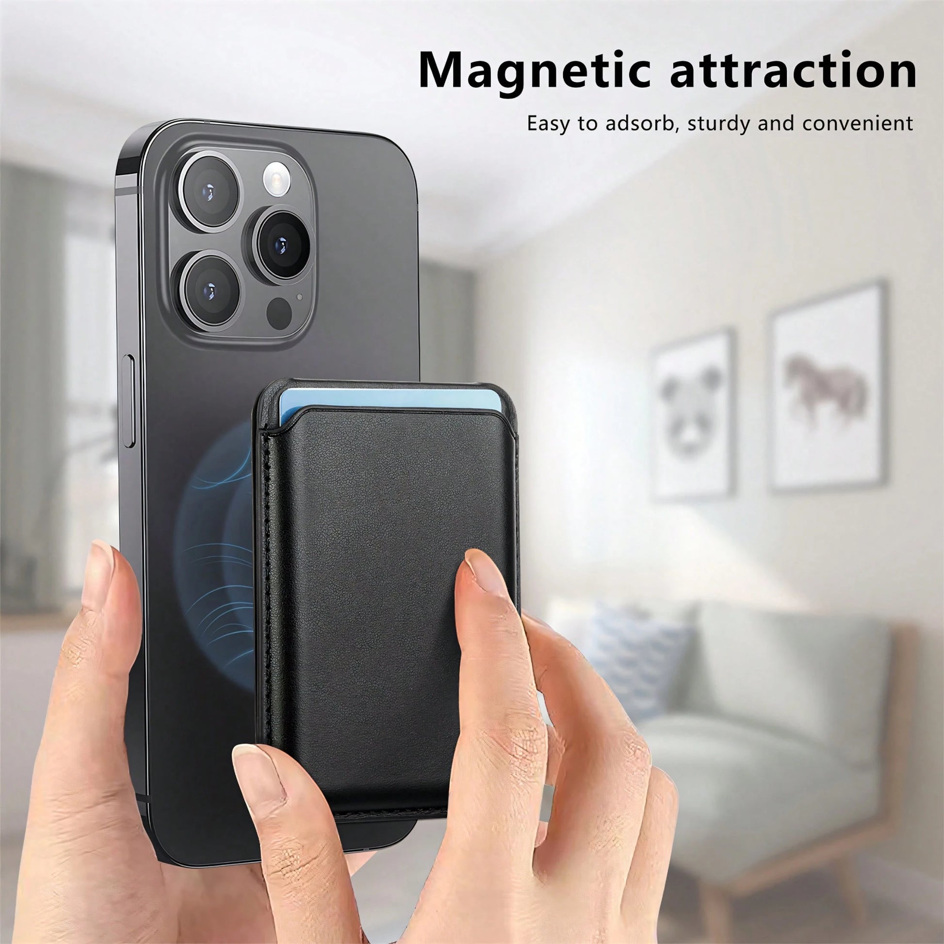 MagSafe 3-In-1 Magnetic Phone Stand With Card Holder| Built-In Kickstand Compatible With IPhone 17,16,15,14,13,12 Pro/Max/Air/Plus Series| Portable, Universal & Sleek Design Compatible With Android