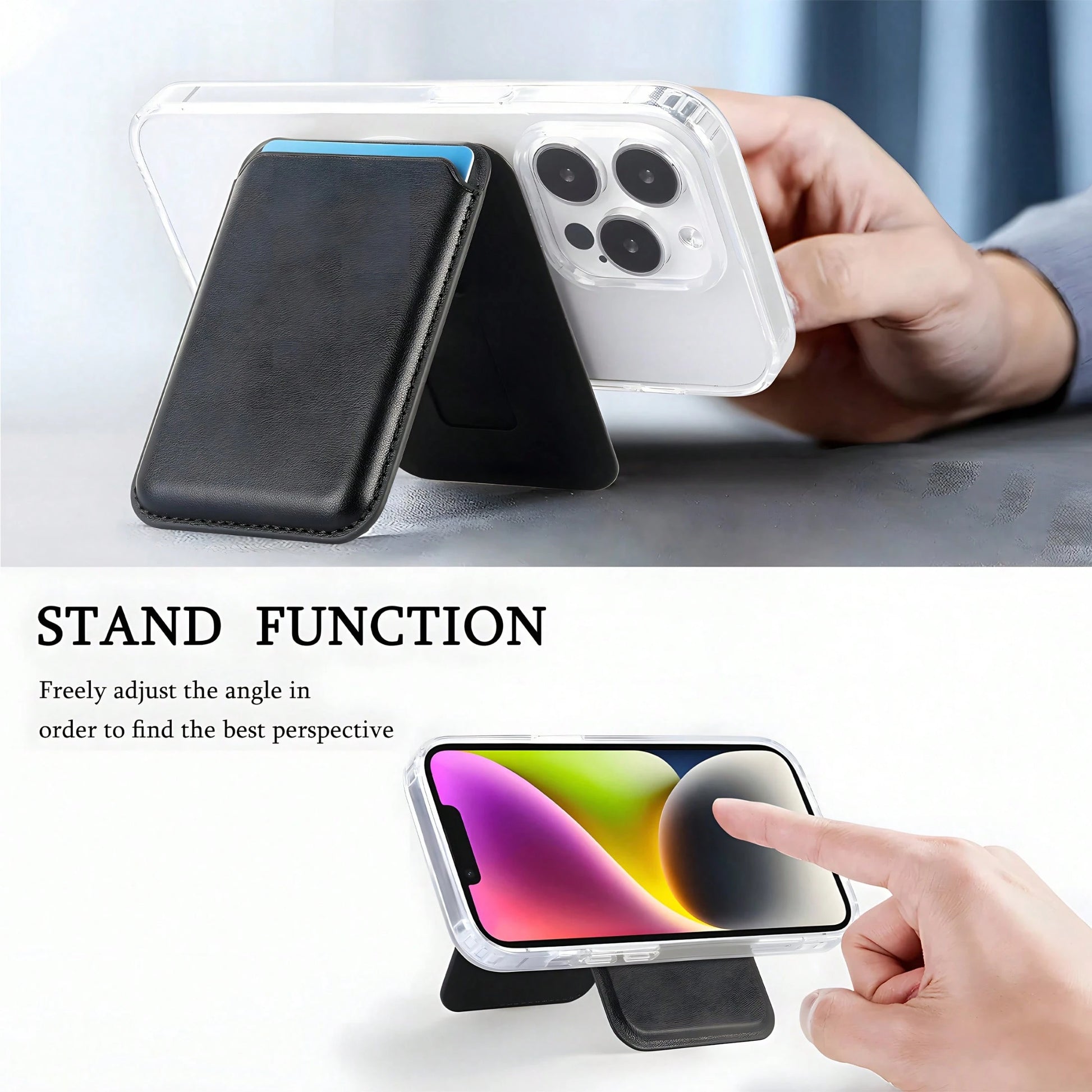 MagSafe 3-In-1 Magnetic Phone Stand With Card Holder| Built-In Kickstand Compatible With IPhone 17,16,15,14,13,12 Pro/Max/Air/Plus Series| Portable, Universal & Sleek Design Compatible With Android