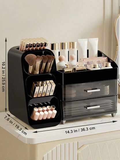 Makeup Organizer With Brush Holder, Countertop Storage Organizer, Makeup Organizer Cosmetic Storage For Vanity, Makeup Brushes Storage, Skin Care Storage,Vacation Home Bathroom Decor Holiday Makeup O