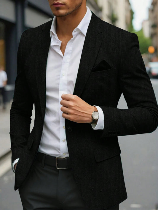 Manfinity Mode Men Casual Solid Color Formal Blazer, Autumn Formal, Ceremony