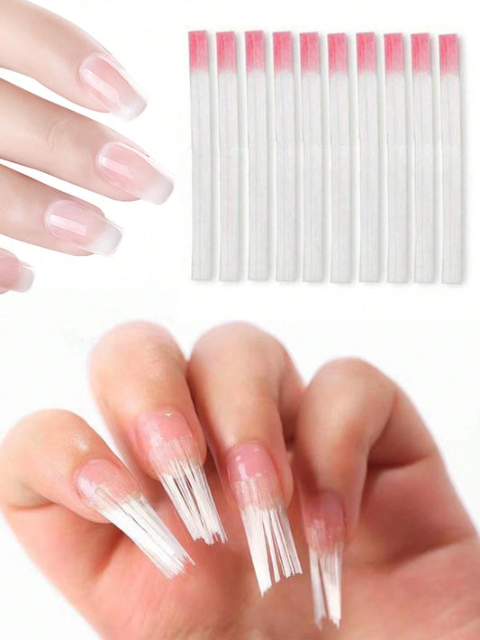 MAOMIA 30Pcs Nail Extension Fiber Filaments, Paper-Free Phototherapy Extension Fiber Suitable For Nail Extension Tool Set DIY Design