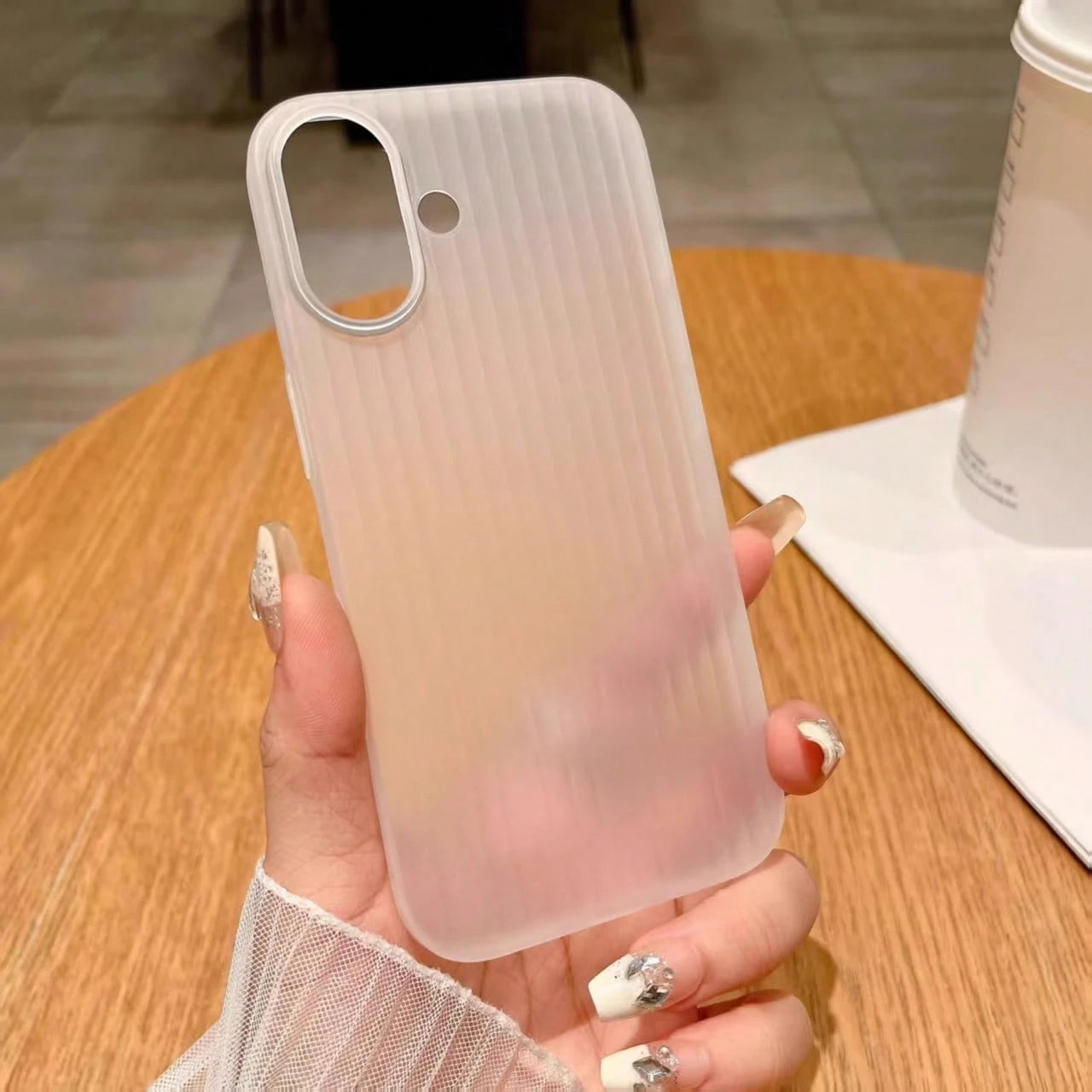 Matte Vertical Corrugated Phone Case Ultra Thin Frosted Stripe Texture Anti-Fingerprint Lightweight Shockproof Hard Protective Phone Cover For IPhone 17 16 15 14 Pro Max