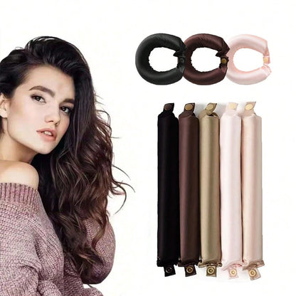 Mcbki 3pcs/4pcs/5pcs No-Heat Curling Rods, Big Wave Curling Tool, Sleep Curling Tube, Slouchy Sleeping Hair Curler