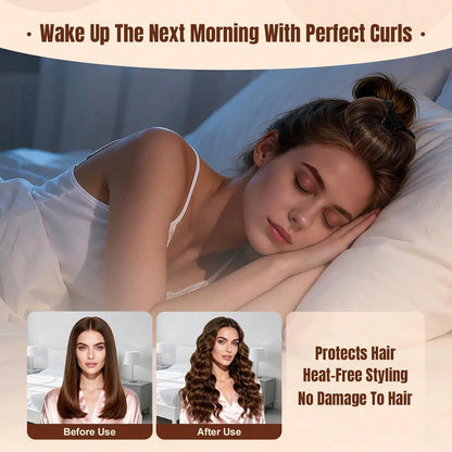 Mcbki 3pcs/4pcs/5pcs No-Heat Curling Rods, Big Wave Curling Tool, Sleep Curling Tube, Slouchy Sleeping Hair Curler