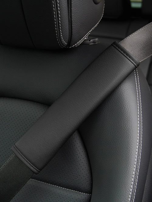 MEIKAXIU 1pc Comfortable Breathable PU Perforated Leather Car Seat Belt Shoulder Pad Decor,Car Accessories