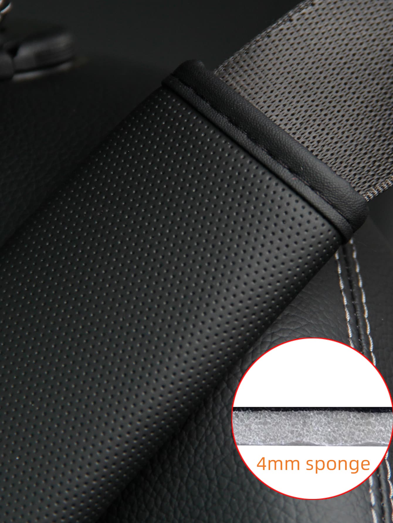 MEIKAXIU 1pc Comfortable Breathable PU Perforated Leather Car Seat Belt Shoulder Pad Decor,Car Accessories
