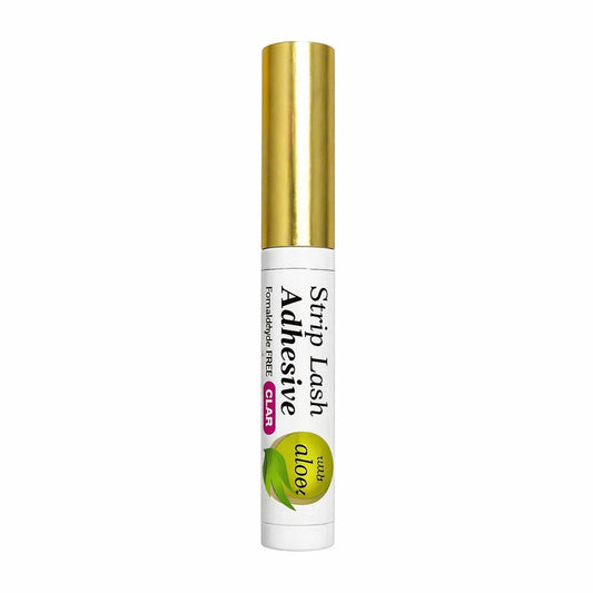 meilchily Hypoallergenic Clear Eyelash Adhesive Glue Infused With Aloe, Formaldehyde & Latex Free Waterproof 24 Hours Hold Brush-On Strip Lash Glue For Sensitive Skin 5g