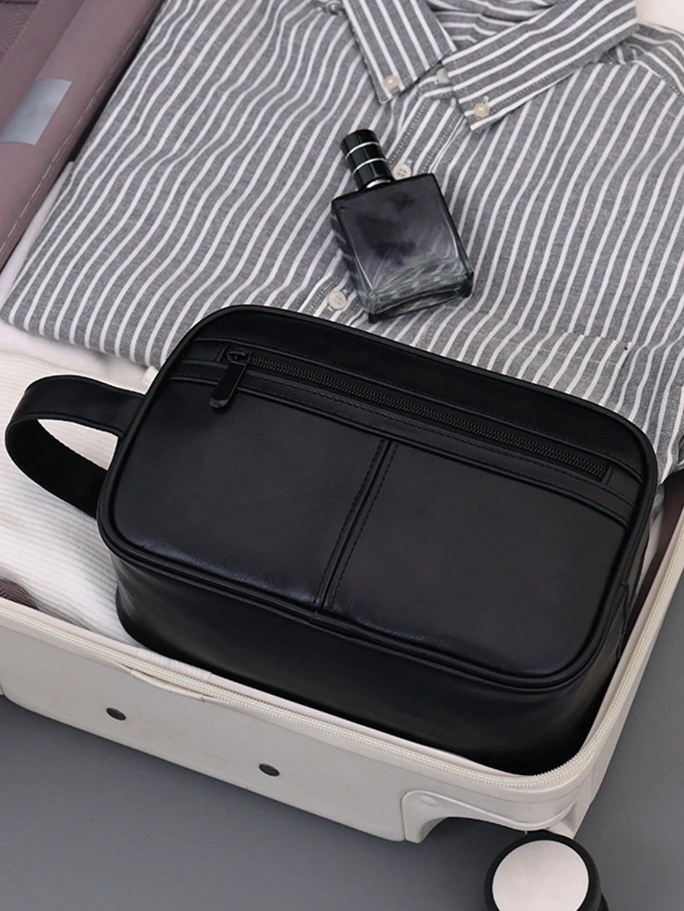 Men's Business Travel Portable Clutch Bag, PU Men's Toiletry Bag With Wet And Dry Separation, Zoned Storage, High-Quality Large Capacity Pillow Bag, Retro Storage Bag Men's Gifts Vintage Valentine's D