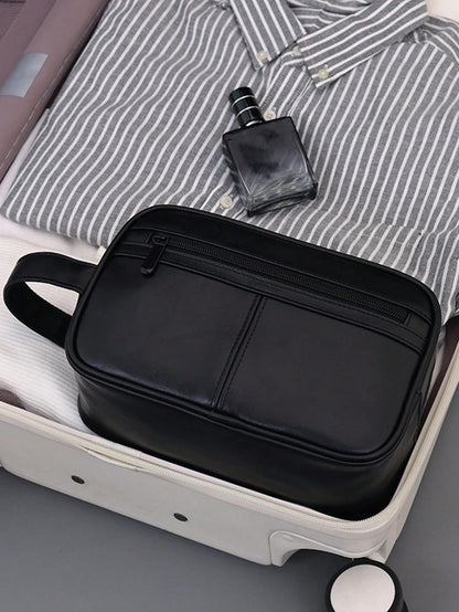 Men's Business Travel Portable Clutch Bag, PU Men's Toiletry Bag With Wet And Dry Separation, Zoned Storage, High-Quality Large Capacity Pillow Bag, Retro Storage Bag Men's Gifts Vintage Valentine's D