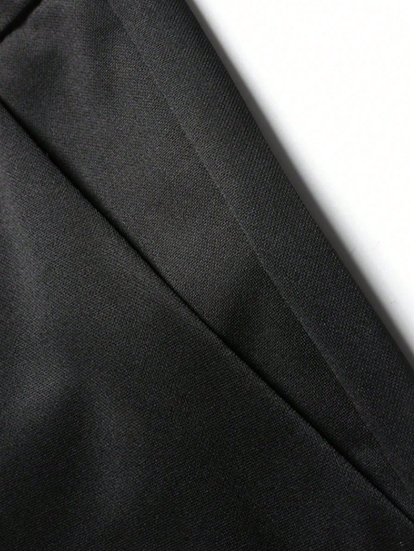 Men's Classic Design Dress Pants, Solid Color Stretchy Trousers For Business Occasions, Elegant Luxurious Style Spring/Summer