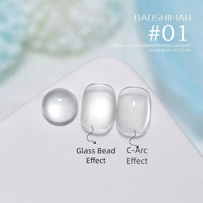 MIANEL GEL 10ml 2026 New Iceland Summer Gel Nail Polish, Clear Fresh Cat Eye Nail Art, Icy Sparkling Glass Bead Cat Eye, Summer Limited Ocean Blue, Salon-Grade DIY Nail Art, LED Curing