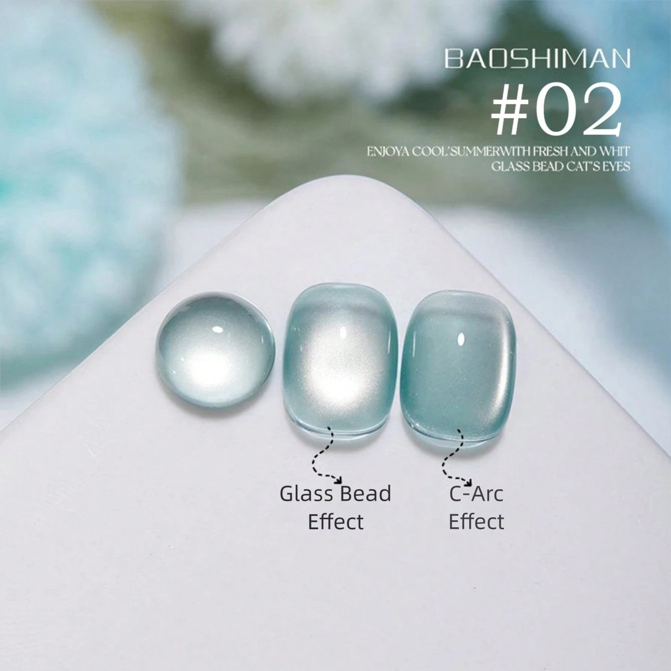 MIANEL GEL 10ml 2026 New Iceland Summer Gel Nail Polish, Clear Fresh Cat Eye Nail Art, Icy Sparkling Glass Bead Cat Eye, Summer Limited Ocean Blue, Salon-Grade DIY Nail Art, LED Curing