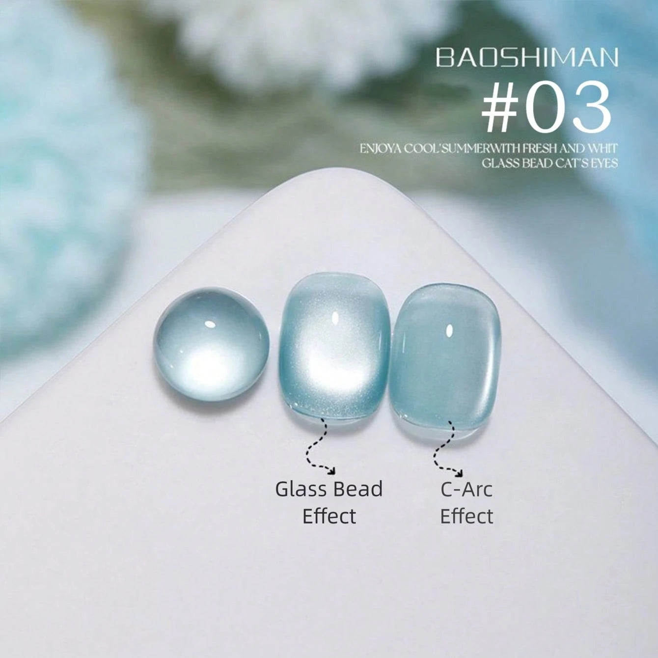 MIANEL GEL 10ml 2026 New Iceland Summer Gel Nail Polish, Clear Fresh Cat Eye Nail Art, Icy Sparkling Glass Bead Cat Eye, Summer Limited Ocean Blue, Salon-Grade DIY Nail Art, LED Curing