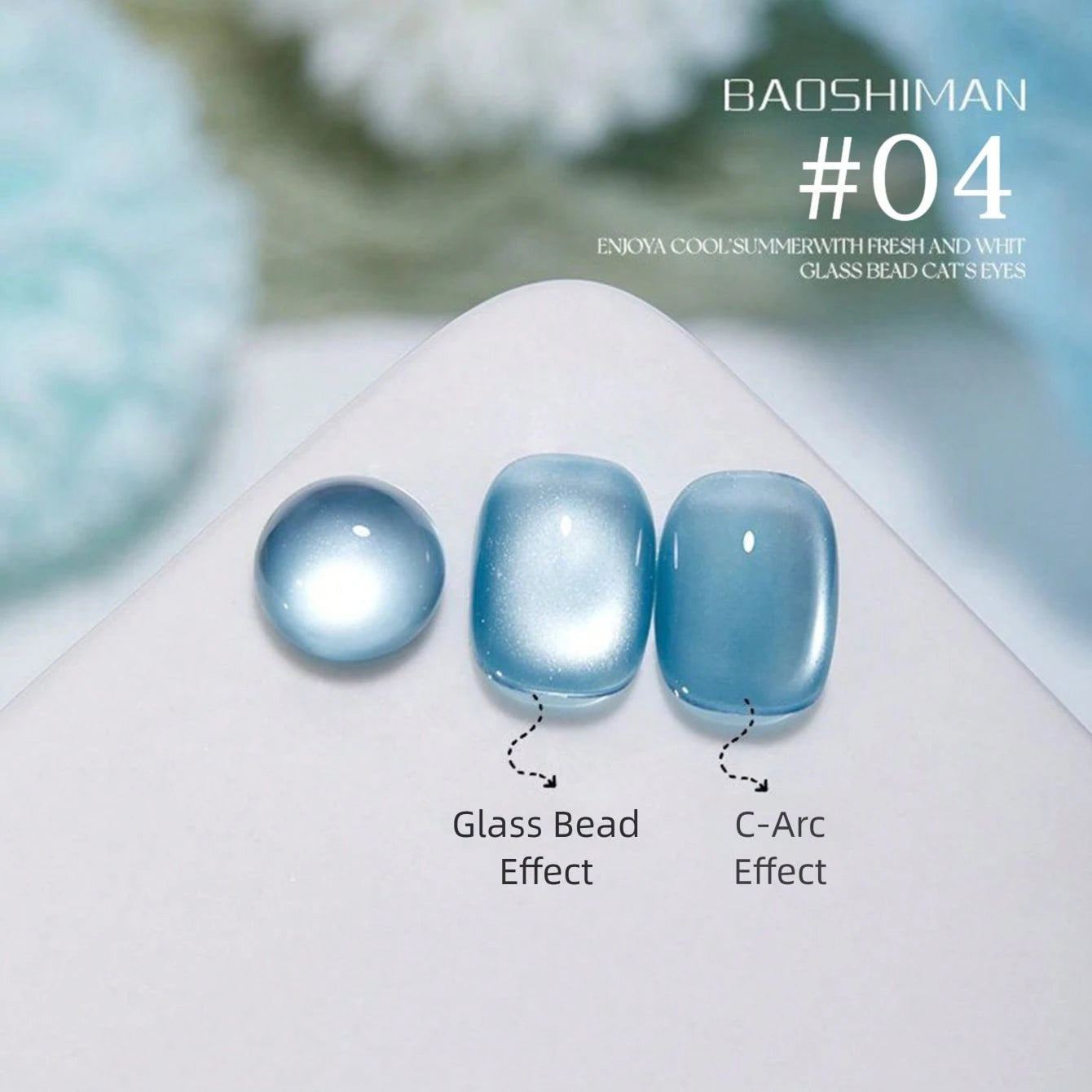 MIANEL GEL 10ml 2026 New Iceland Summer Gel Nail Polish, Clear Fresh Cat Eye Nail Art, Icy Sparkling Glass Bead Cat Eye, Summer Limited Ocean Blue, Salon-Grade DIY Nail Art, LED Curing