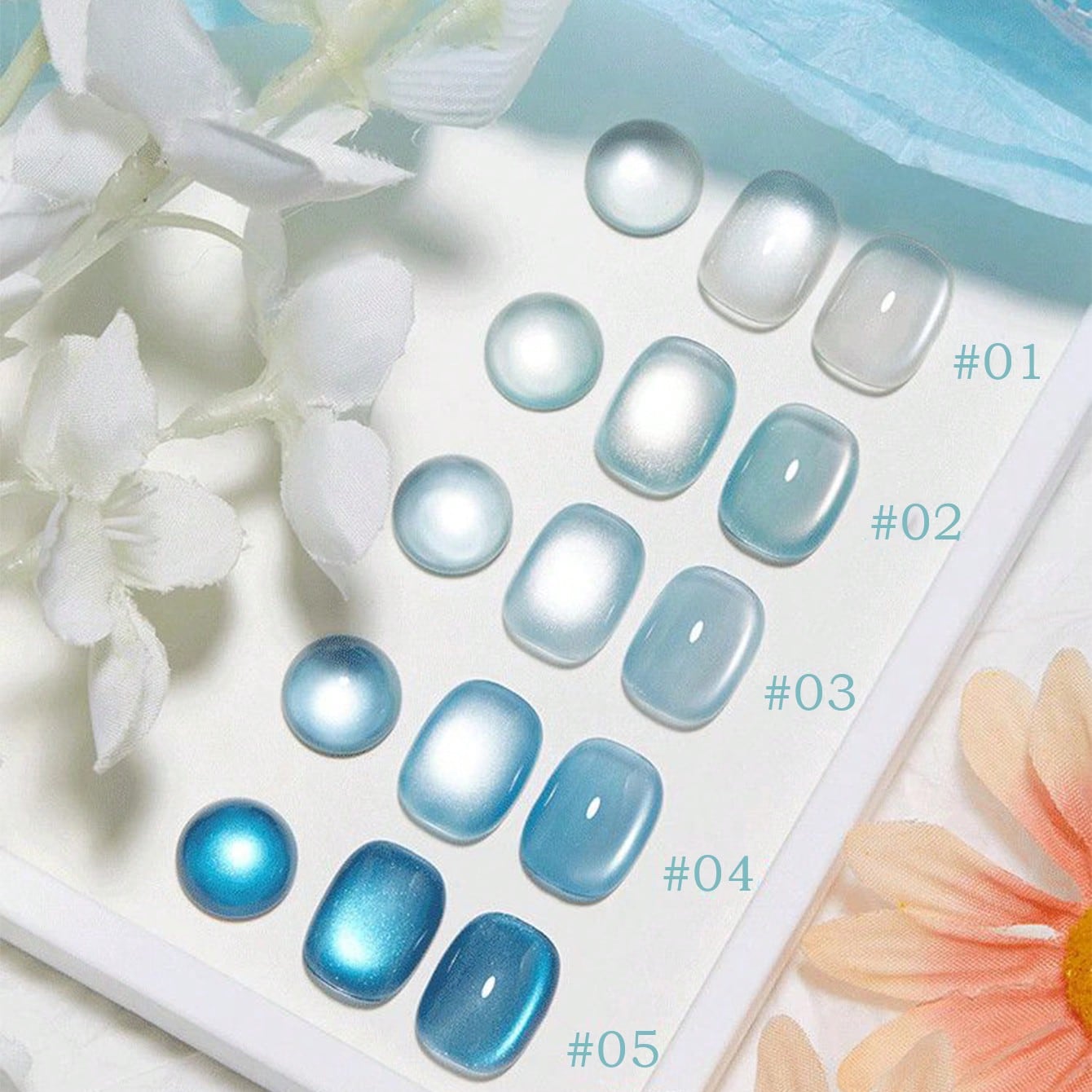 MIANEL GEL 10ml 2026 New Iceland Summer Gel Nail Polish, Clear Fresh Cat Eye Nail Art, Icy Sparkling Glass Bead Cat Eye, Summer Limited Ocean Blue, Salon-Grade DIY Nail Art, LED Curing