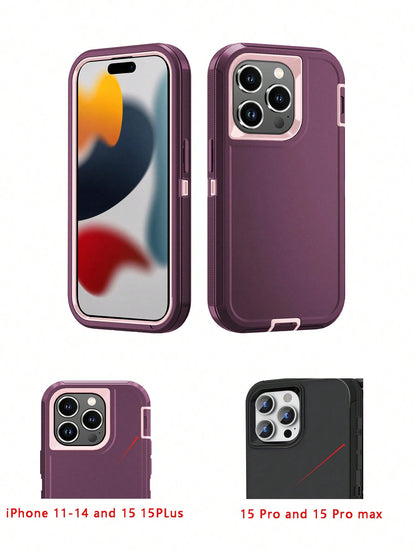 Military-Grade Shockproof Heavy-Duty Full-Body Protective Phone Case, Anti-Scratch Durable 3-In-1 Protective Cover For IPhone, Galaxy, HONOR And Other Smartphones Birthday Gift