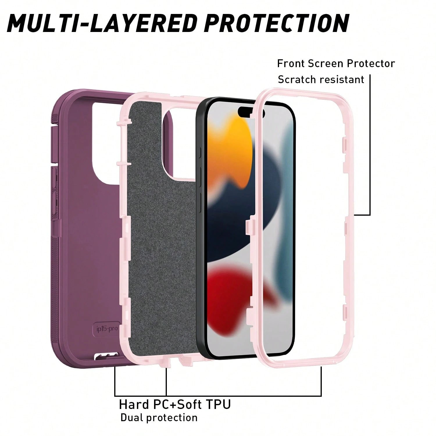 Military-Grade Shockproof Heavy-Duty Full-Body Protective Phone Case, Anti-Scratch Durable 3-In-1 Protective Cover For IPhone, Galaxy, HONOR And Other Smartphones Birthday Gift