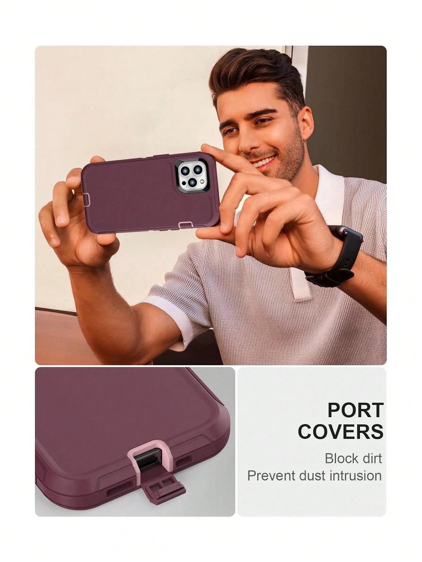 Military-Grade Shockproof Heavy-Duty Full-Body Protective Phone Case, Anti-Scratch Durable 3-In-1 Protective Cover For IPhone, Galaxy, HONOR And Other Smartphones Birthday Gift