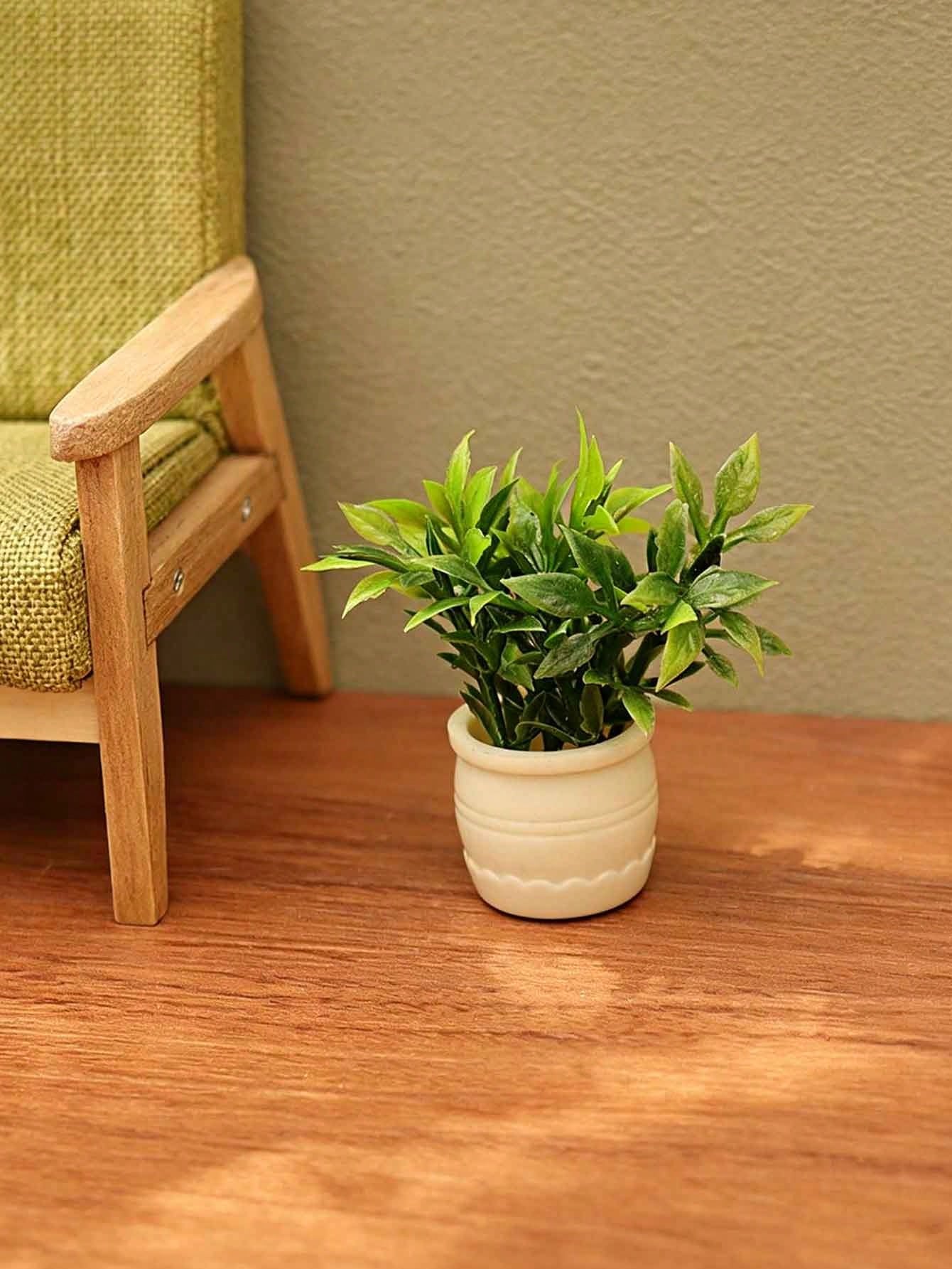 Mini Artificial Green Plant Car Dashboard Ornament, Small Potted Plant Car Interior Decor, Fresh Healing Fake Plant Minimalist Car Decoration