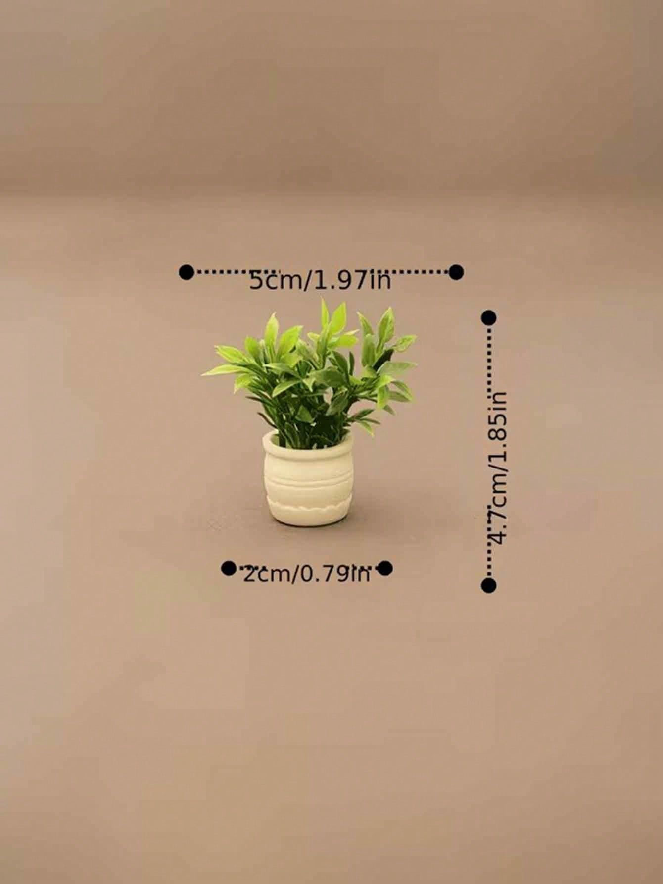 Mini Artificial Green Plant Car Dashboard Ornament, Small Potted Plant Car Interior Decor, Fresh Healing Fake Plant Minimalist Car Decoration