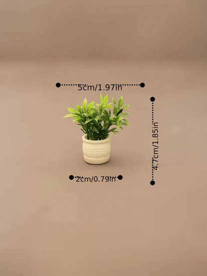 Mini Artificial Green Plant Car Dashboard Ornament, Small Potted Plant Car Interior Decor, Fresh Healing Fake Plant Minimalist Car Decoration