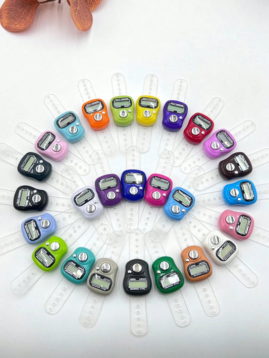 Mini Electronic Finger Ring-Shaped Manual Hand-Pressed People Flow Tally Counter Digital Tasbih Random Color For Knitting Prayer Counting