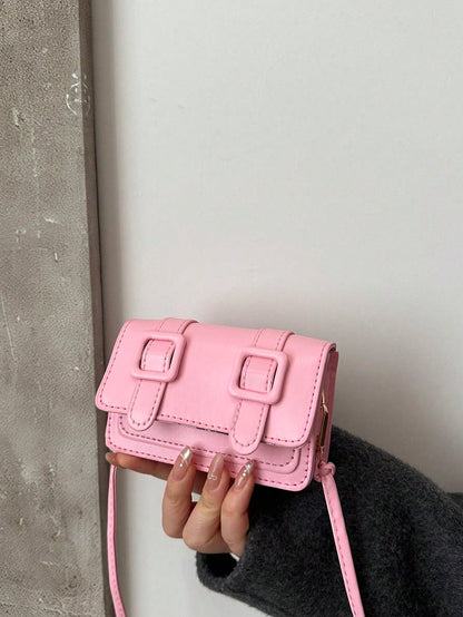 Mini Fashion Solid Color Simple Flip Shoulder Bag, Suitable For Shopping, Wallets, Shopping, Young Women, College Students, Newcomers, White-Collar Workers. They Are Very Suitable For Offices, Univers