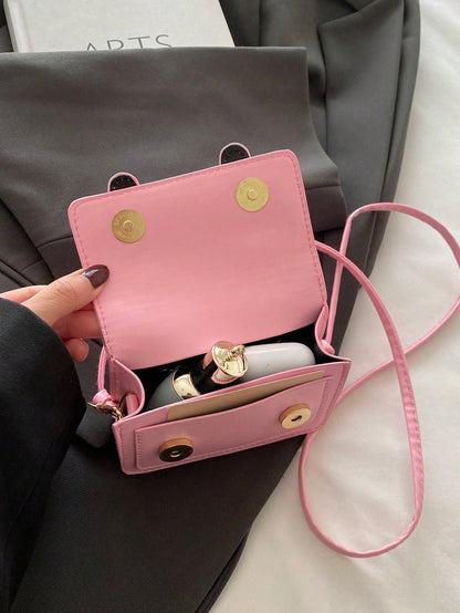Mini Fashion Solid Color Simple Flip Shoulder Bag, Suitable For Shopping, Wallets, Shopping, Young Women, College Students, Newcomers, White-Collar Workers. They Are Very Suitable For Offices, Univers