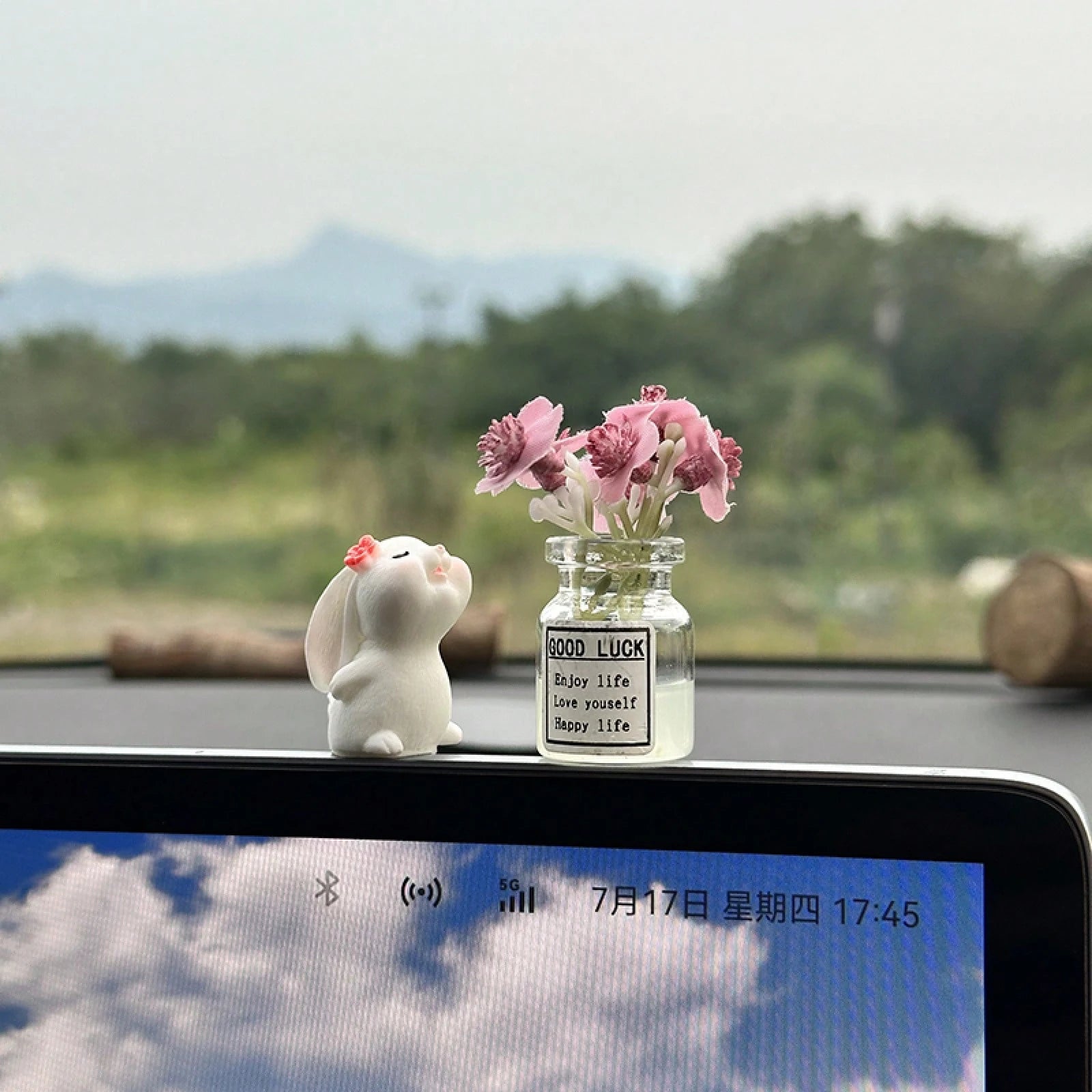 [Mini Resin Vase] Cute Resin Mini Butterfly Rabbit Vase| Dashboard & Console Decoration For Vehicle Interior Accessories| Desk Ornament