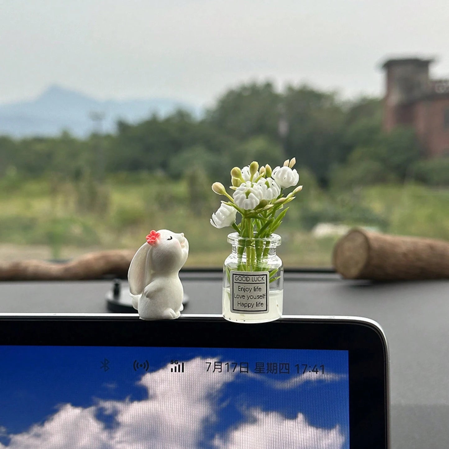 [Mini Resin Vase] Cute Resin Mini Butterfly Rabbit Vase| Dashboard & Console Decoration For Vehicle Interior Accessories| Desk Ornament