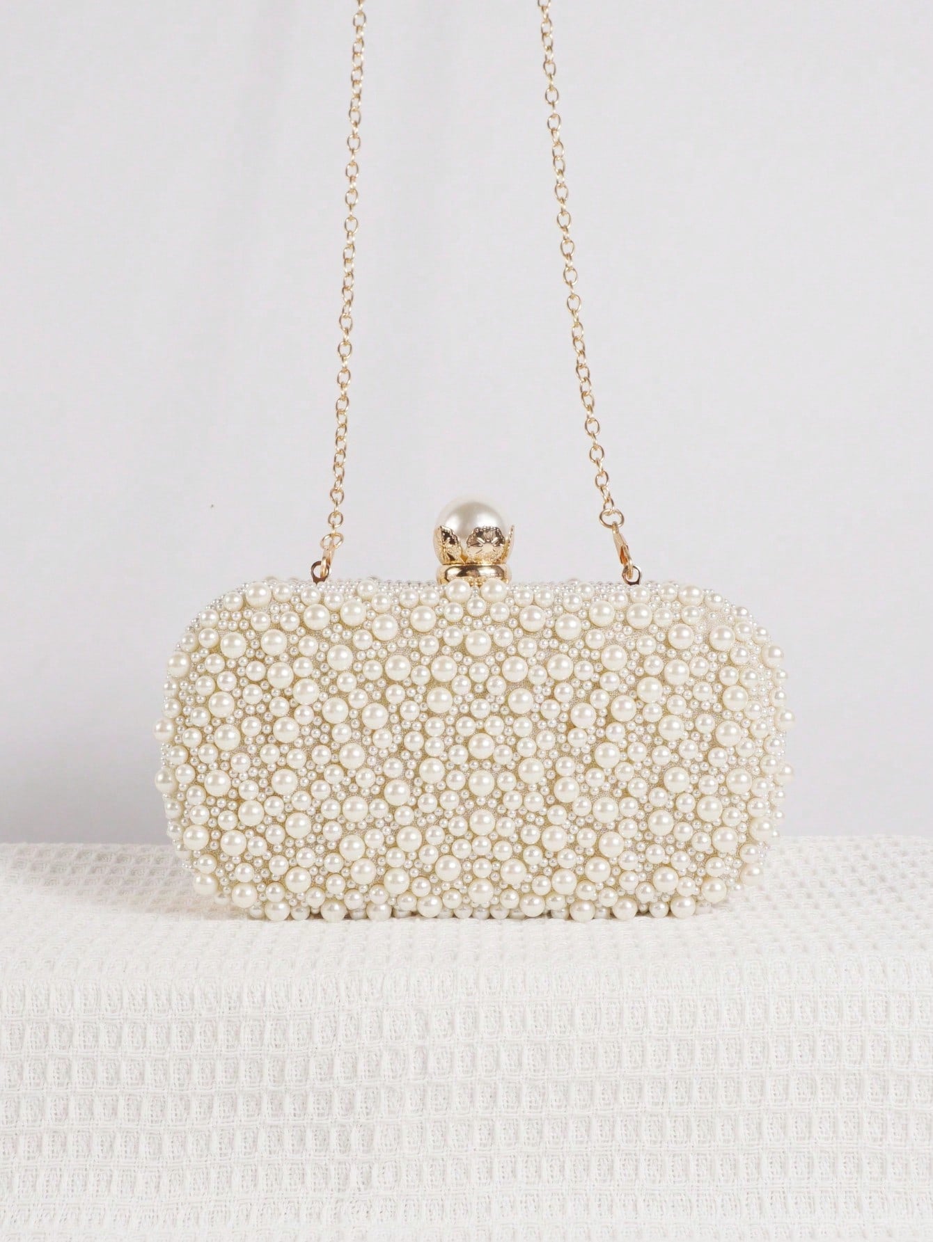 Mini Reversible Faux Pearl Beaded Clutch Bag Handbag With Shoulder Strap, Party Bags,Bride, Wedding Items