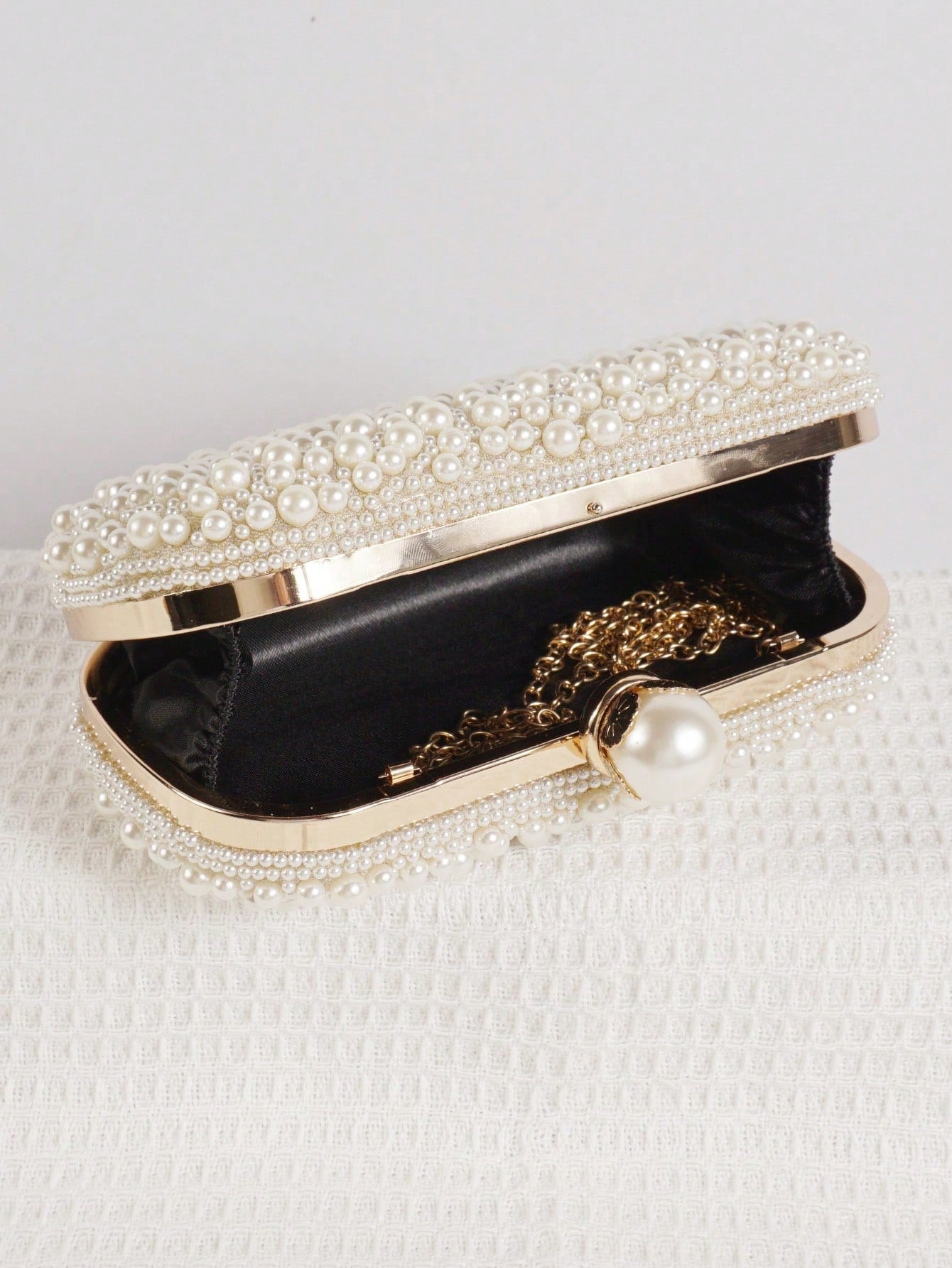 Mini Reversible Faux Pearl Beaded Clutch Bag Handbag With Shoulder Strap, Party Bags,Bride, Wedding Items