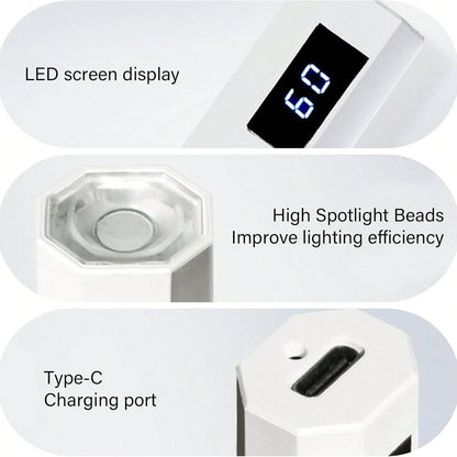 Mini Single Finger UV LED Nail Dryer With Countdown Display, Portable USB Rechargeable Curing Light For Salon And Personal Use