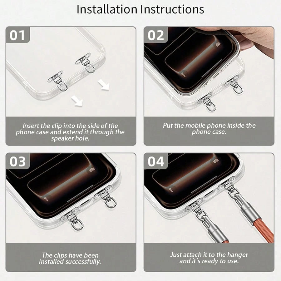 Mini Stainless Steel Washer Clip Side Hanging Connector For Mobile Phone