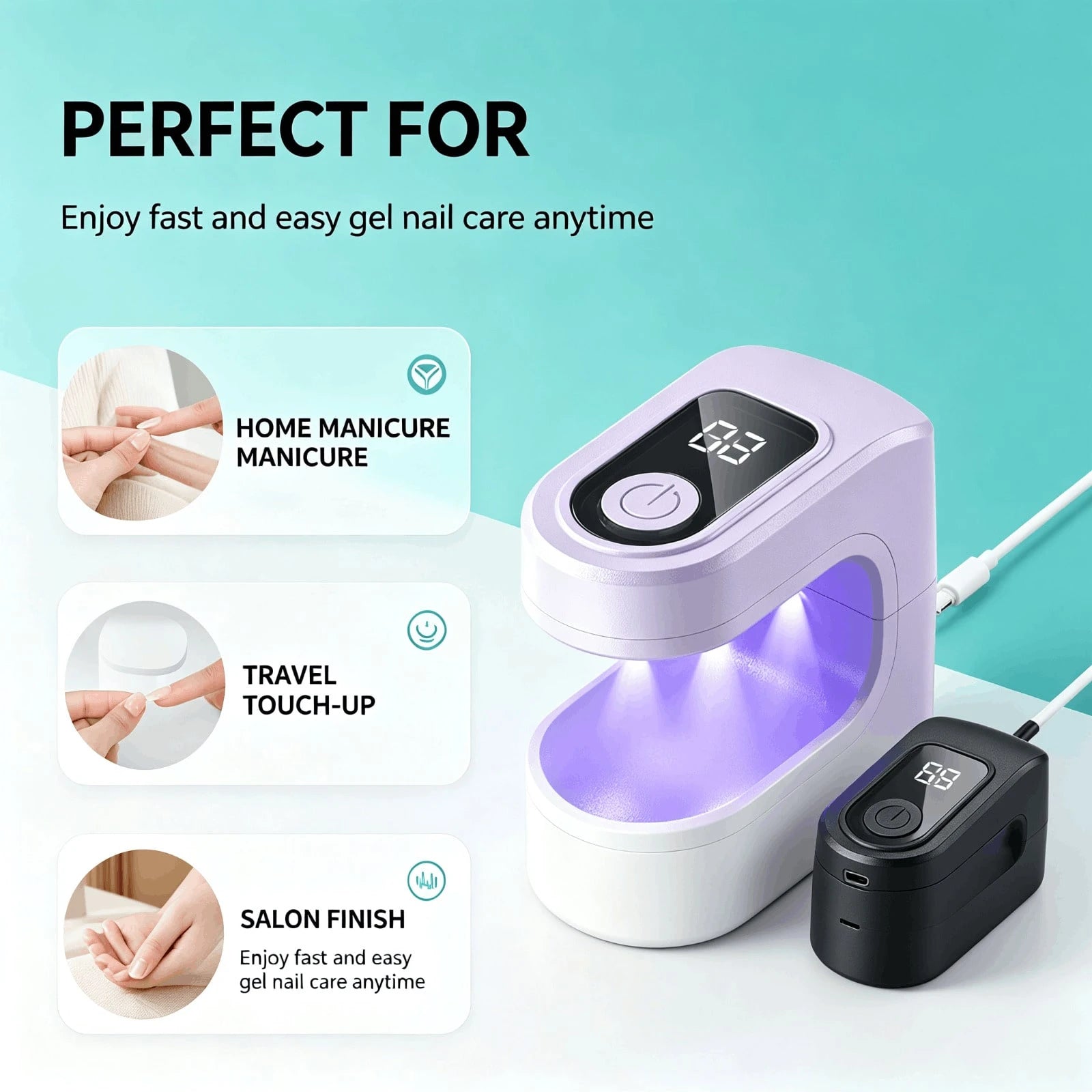 Mini UV Light For Gel Nails, Small Curing Light, Eggshell LED Nail Lamp, Fast Curing