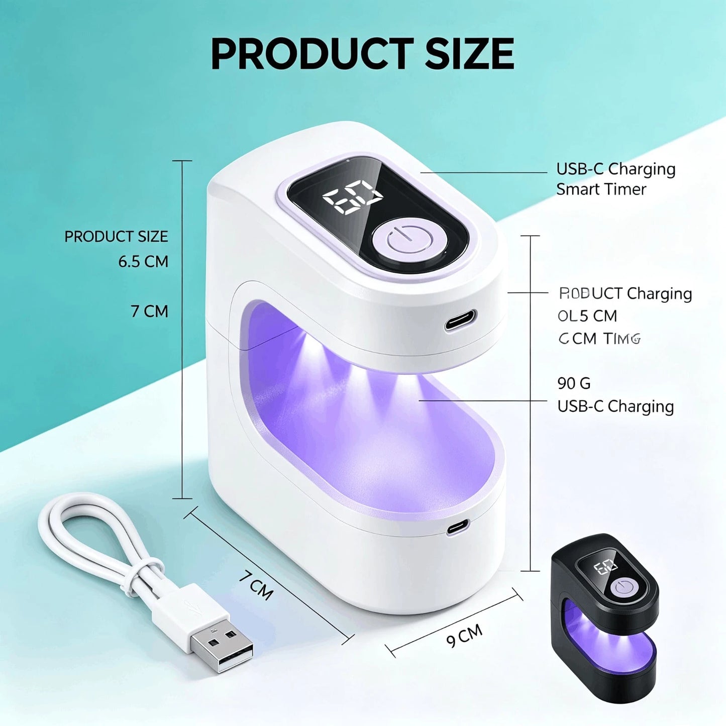 Mini UV Light For Gel Nails, Small Curing Light, Eggshell LED Nail Lamp, Fast Curing