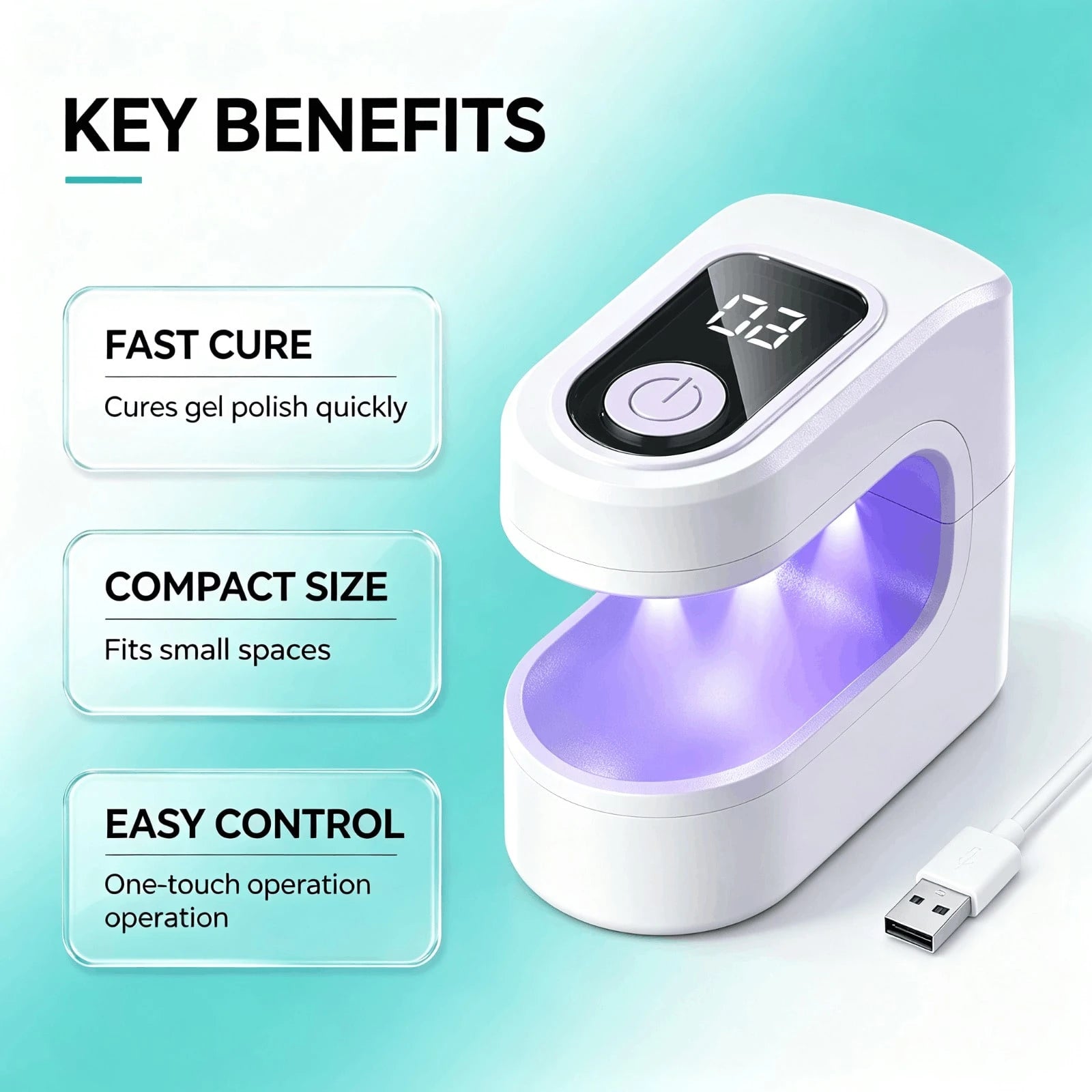 Mini UV Light For Gel Nails, Small Curing Light, Eggshell LED Nail Lamp, Fast Curing