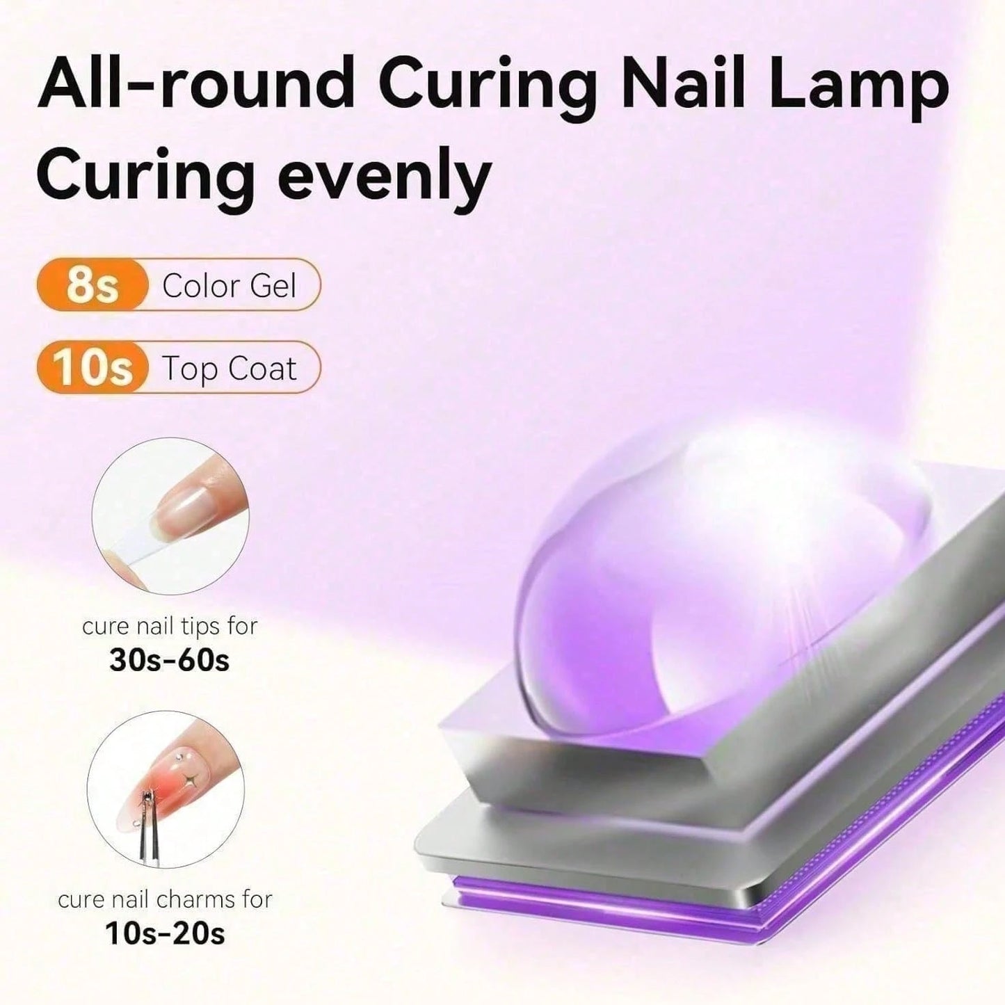 Mini UV Light For Gel Nails, Small Nail Cure Light, Flash Cure Lamp For Gel Nails, LED Nail Lamp For Gel Polish, Manicure USB Nail Dryer For Fast Curing At Salon Home DIY