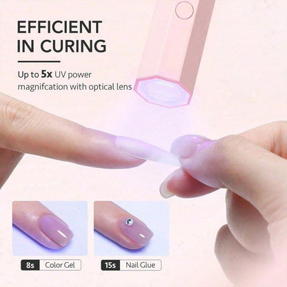 Mini UV Light For Gel Nails, Small Nail Cure Light, Flash Cure Lamp For Gel Nails, LED Nail Lamp For Gel Polish, Manicure USB Nail Dryer For Fast Curing At Salon Home DIY