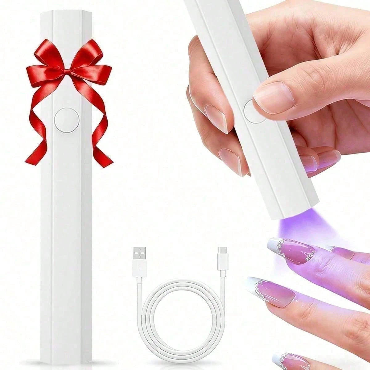 Mini UV Light For Gel Nails, Small Nail Cure Light, Flash Cure Lamp For Gel Nails, LED Nail Lamp For Gel Polish, Manicure USB Nail Dryer For Fast Curing At Salon Home DIY