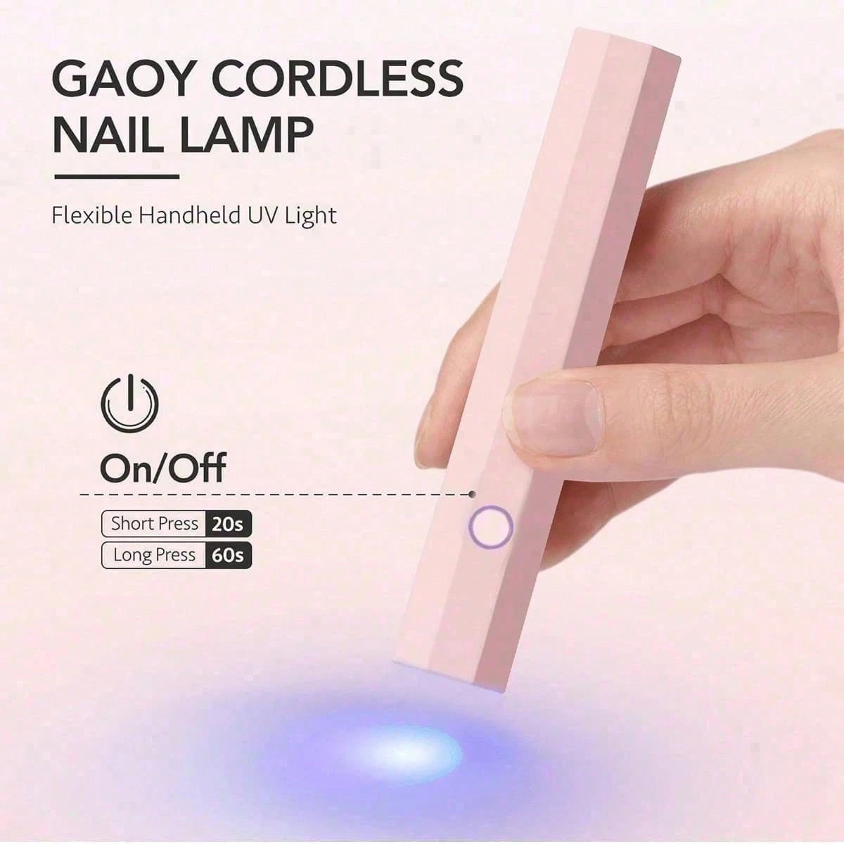 Mini UV Light For Gel Nails, Small Nail Cure Light, Flash Cure Lamp For Gel Nails, LED Nail Lamp For Gel Polish, Manicure USB Nail Dryer For Fast Curing At Salon Home DIY